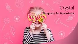  Presentation with chalk - Beautiful slide deck featuring little-girl-with-chalk-sketches backdrop and a coral colored foreground