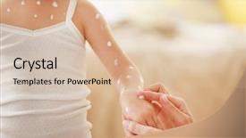  Presentation with chicken pox - PPT theme featuring bacterial - female hand applying cream background and a lemonade colored foreground