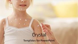  Presentation with viral - Amazing PPT theme having viral skin infection - female hand applying cream backdrop and a coral colored foreground