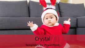  Presentation with christmas girl - Slide set having little girl with christmas dressing background and a  colored foreground