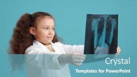  Presentation with curly hair - Presentation design featuring little-girl-with-curly-hair background and a teal colored foreground