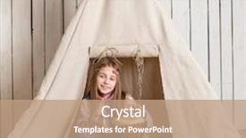  Presentation with drum - Presentation theme having drum near wigwam playing indian background and a coral colored foreground