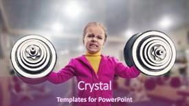  Presentation with big fat belly girl - Beautiful slides featuring little girl with dumb-bells backdrop and a violet colored foreground