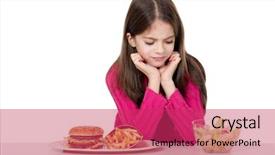  Presentation with junk food - Slide deck enhanced with little girl with healthy background and a red colored foreground