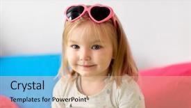  Presentation with childhood - PPT layouts with little girl with heart shape background and a  colored foreground