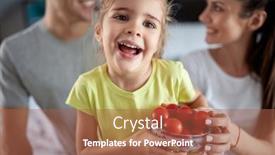  Presentation with family photo - Beautiful theme featuring little-girl-with-her-parents backdrop and a red colored foreground