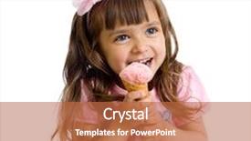  Presentation with ice cream cones - Theme enhanced with little girl with ice cream background and a red colored foreground