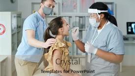  Presentation with bud - Colorful slide set enhanced with little-girl-with-open-mouth backdrop and a coral colored foreground