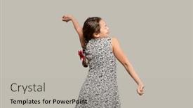  Presentation with hair dress - PPT theme consisting of red bow in her hair background and a light gray colored foreground