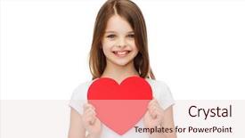  Presentation with love heart - Presentation with little girl with red heart background and a lemonade colored foreground