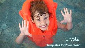  Presentation with fingers - PPT layouts featuring little girl with spreading fingers background and a  colored foreground