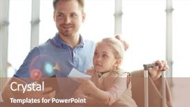  Presentation with ticket - Colorful presentation theme enhanced with little girl with tickets backdrop and a  colored foreground