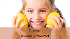  Presentation with lemons - Slide set with larch branch with brown cones and green needles a closeup background and a tawny brown colored foreground