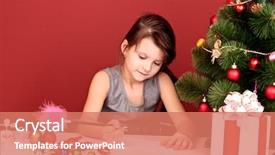  Presentation with writing - Presentation design having little-girl-writing-wishlist background and a coral colored foreground