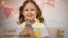  Presentation with followers - Presentation theme having little-girl background and a coral colored foreground