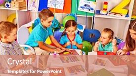  Presentation with mold - PPT theme featuring little girls and boys mold background and a  colored foreground