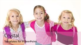  Presentation with group of girls - Amazing presentation design having girl takes care her skin backdrop and a light gray colored foreground