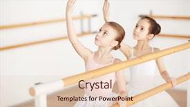  Presentation with group training - Beautiful PPT theme featuring little girls in ballet backdrop and a lemonade colored foreground