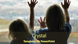  Presentation with rainy day - Colorful PPT theme enhanced with little girls looking out window on a rainy day backdrop and a tawny brown colored foreground