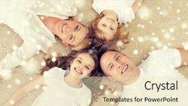  Presentation with family and home love concept - Slide set featuring little girls lying in circle background and a lemonade colored foreground