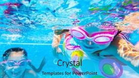  Presentation with under water - Beautiful slides featuring little girls played under water backdrop and a teal colored foreground