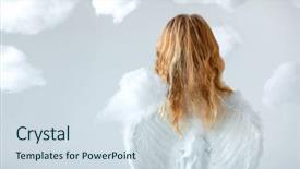  Presentation with angel wings - Slide deck consisting of little girls praying - angel with wings background and a sky blue colored foreground