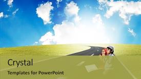  Presentation with children praying - Slides enhanced with little girls praying - two muslim children reading koran background and a yellow colored foreground