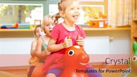  Presentation with horses - Theme consisting of little-girls-riding-on-play background and a red colored foreground