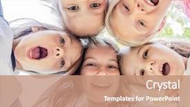  Presentation with shot - Cool new theme with little girls standing in circle backdrop and a coral colored foreground