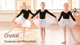  Presentation with training - Presentation consisting of little girls training in dance background and a  colored foreground