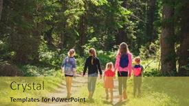  Presentation with walking trail - PPT layouts with little-girls-walking-along background and a yellow colored foreground