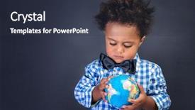  Presentation with back school - Audience pleasing slides consisting of little globe copy space geography backdrop and a tawny brown colored foreground