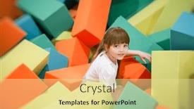  Presentation with play children - Presentation featuring little-happy-girl-play background and a blonde colored foreground