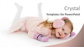  Presentation with old clothes - Beautiful PPT theme featuring little happy pretty girl in winter clothes lies on a white background 3 year old backdrop and a white colored foreground