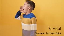  Presentation with yellow - Slide deck with little-hispanic-boy-standing-over background and a yellow colored foreground