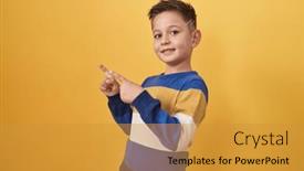  Presentation with yellow - Presentation consisting of little-hispanic-boy-standing-over background and a gold colored foreground