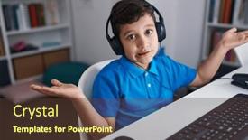  Presentation with achievement - Presentation with little-hispanic-boy-using-computer background and a tawny brown colored foreground