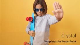  Presentation with defense - Presentation with little-hispanic-boy-wearing-sunglasses background and a gold colored foreground