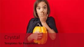  Presentation with halloween - Theme consisting of little-hispanic-boy-wearing background and a crimson colored foreground