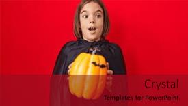  Presentation with halloween - Slides with little-hispanic-boy-wearing background and a crimson colored foreground