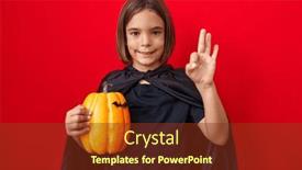  Presentation with halloween - Presentation theme featuring little-hispanic-boy-wearing background and a tawny brown colored foreground