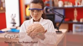  Presentation with puffing - Presentation featuring little-hispanic-girl-holding-brain background and a coral colored foreground