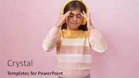  Presentation with stress - Slide deck enhanced with little-hispanic-girl-listening background and a lemonade colored foreground