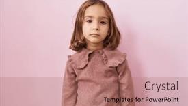  Presentation with pink simple - Theme having little-hispanic-girl-standing-over background and a coral colored foreground