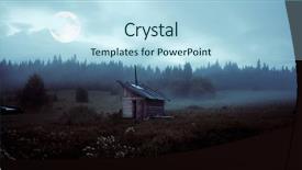  Presentation with mystery - Presentation theme consisting of gothic horror - little house over the mystery background and a black colored foreground