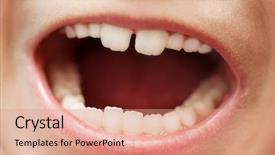 Presentation with baby teeth - Audience pleasing PPT layouts consisting of little human baby child teeth backdrop and a coral colored foreground