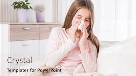  Presentation with napkin - Slides having little-ill-girl-holding-napkin background and a lemonade colored foreground