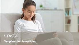  Presentation with sitting posture and computer ergonomics - PPT layouts enhanced with little india - cute girl sitting on sofa background and a gray colored foreground