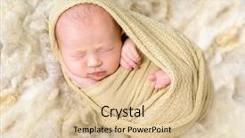  Presentation with infant - Slide set with little infant enveloped tightly background and a  colored foreground