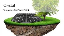  Presentation with solar tree - Presentation design consisting of little island with solar panel background and a white colored foreground